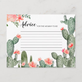 Peach floral Cactus Modern Advice Card Begleitkarte