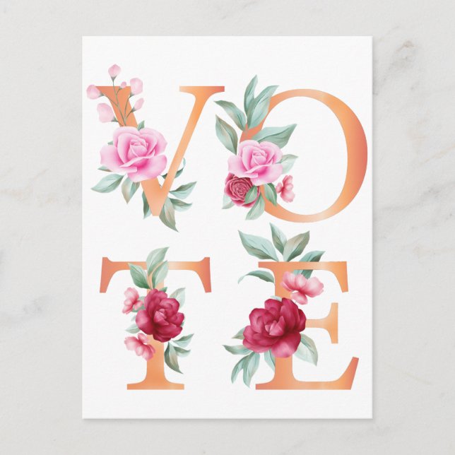 Peach Floral Elegante Feminine Wählen Sie eine and Postkarte (Vorderseite)