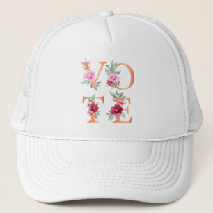 Peach Floral Elegante Feminine Wählen Sie eine and Truckerkappe