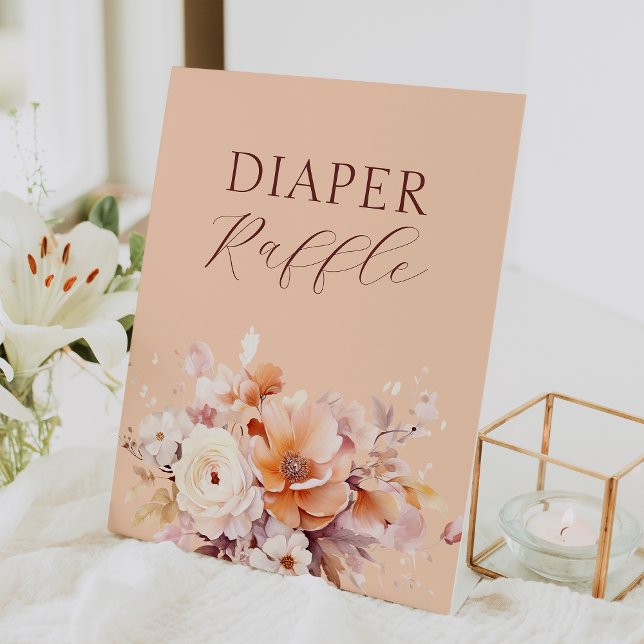 Peach Floral Fall Baby Duschkabine Windelwanne Sockelschild (Von Creator hochgeladen)