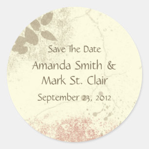 Peach Floral Garden Save the Date Aufkleber