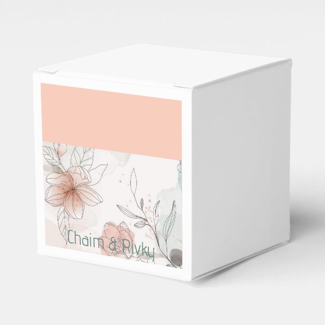 Peach floral Gevor Box Geschenkschachtel (Vorderseite)
