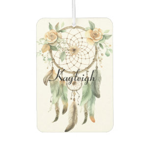 Peach floral Green Dream Catcher Autolufterfrischer