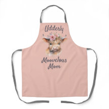 Peach floral highland Kuh Aquarell