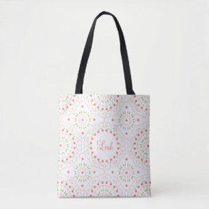 Peach Floral Mandala Personalisiert Tote Bag