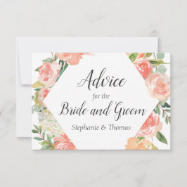 Peach Floral Medley Advice for Bridge and Groom Hinweiskarte
