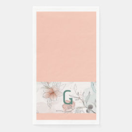 Peach floral Paper Napkin Serviette