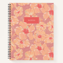 Peach Floral Pattern Notizbuch