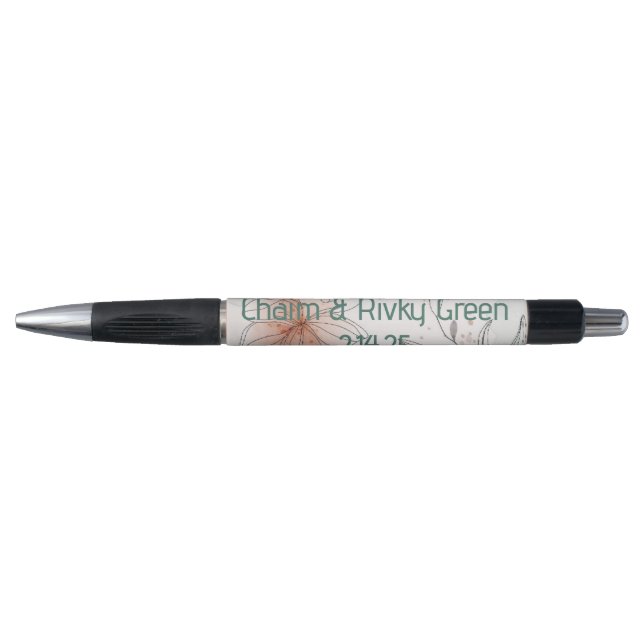 Peach floral Pen Kugelschreiber (Vorderseite)
