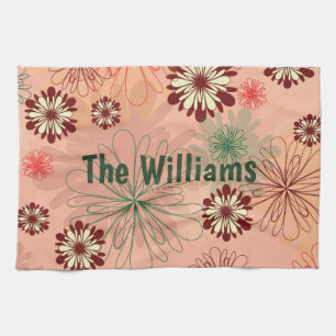Peach Floral Personal Display Küchentuch
