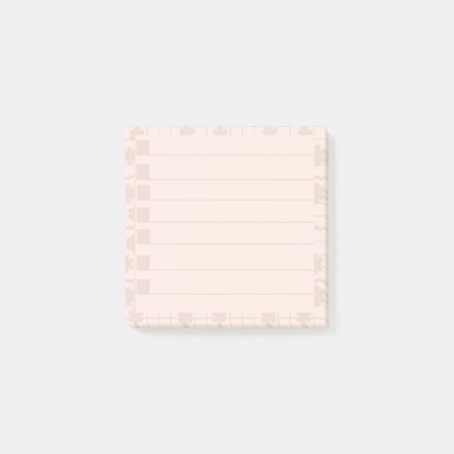 Peach Floral Post-it-Hinweise Post-it Klebezettel (Vorderseite)