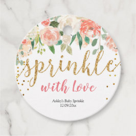 Peach Floral Sprinkler mit Liebe Gevor Tags Geschenkanhänger