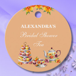 Peach Floral Tee Brautparty Vielen Dank Geschenkanhänger