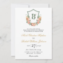 Peach Floral Wappen Wedding