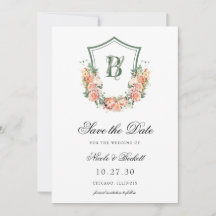 Peach Floral Wappen Wedding