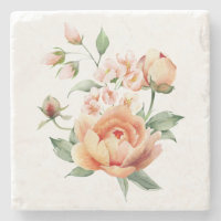 Peach Floral Watercolor Wohngestaltung