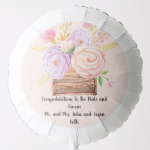 Peach Floral Wedding Collection Balloons Rustic