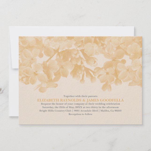 Peach Floral Wedding Einladungen (Vorderseite)