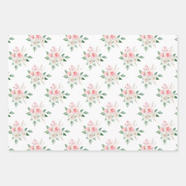 Peach Floral Wedding Geschenkpapier Set