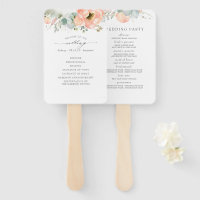 Peach Floral Wedding Program