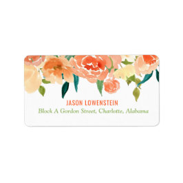 Peach Florals | Hochzeit Adressaufkleber