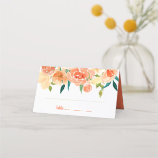 Peach Florals | Hochzeitsfeier Platzkarte