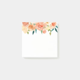 Peach Florals Moderner Chic Post-it Klebezettel