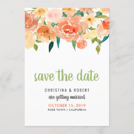 Peach Florals | SAVE THE DATE Einladung