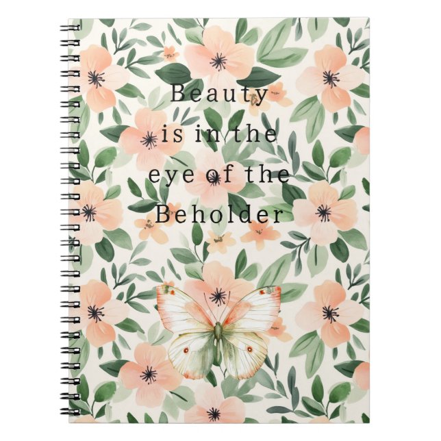 Peach Flowers Beauty Beholder Notizblock (Vorderseite)