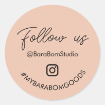 Peach Follow us on Instagram Package Sticker