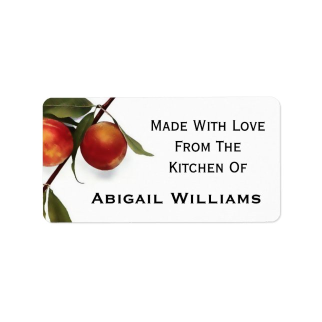 Peach Food Canning Label Adressaufkleber (Vorne)
