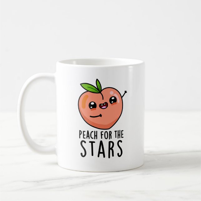 Peach for the Stars Funny Fruit Pub Kaffeetasse (Links)