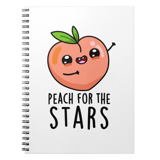 Peach for the Stars Funny Fruit Pub Notizblock (Vorderseite)