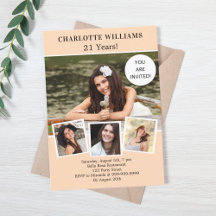 Peach Foto Collage Luxus Geburtstag