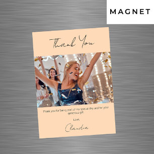 Peach Foto Dankeschön Magnetkarte
