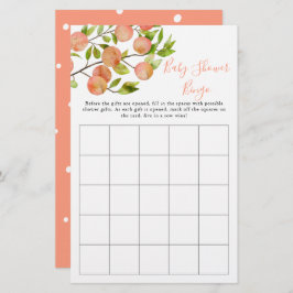 Peach Fruit Baby Dusche Bingo Spiel