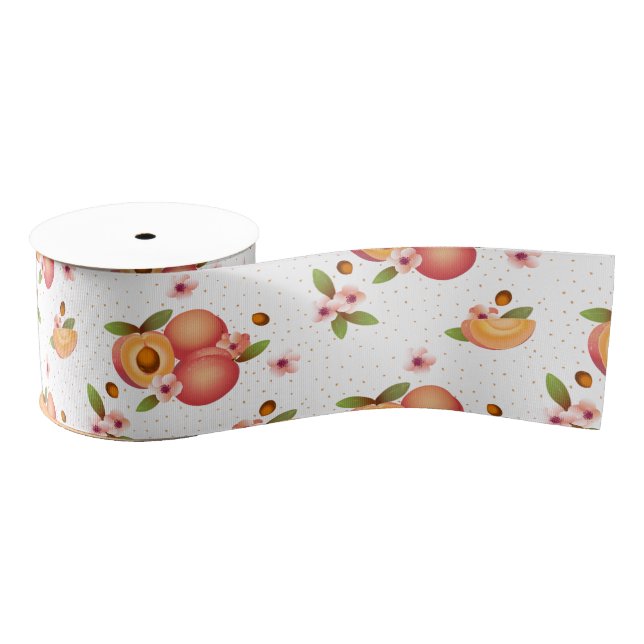 Peach Fruit Blume Ripsband (Spule)