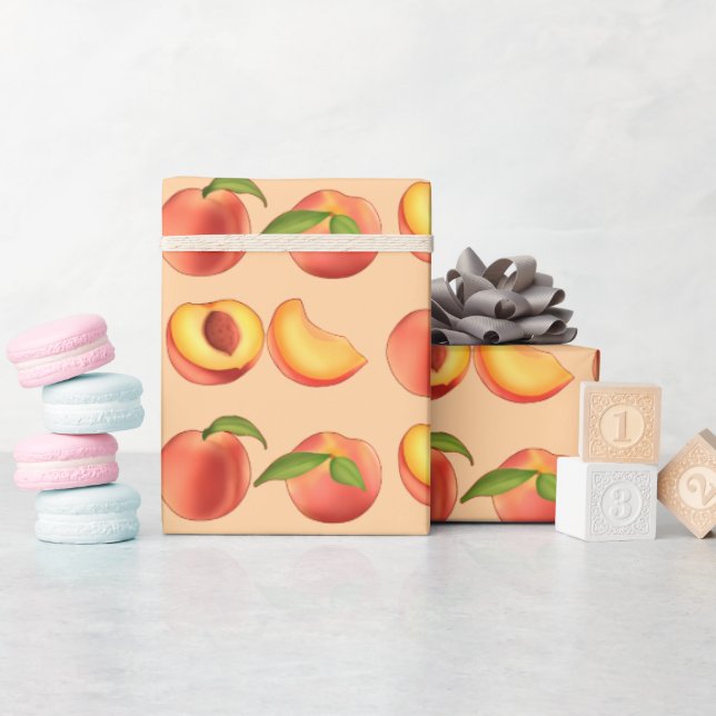 Peach Fruit Muster Geschenkpapier (Babyparty)