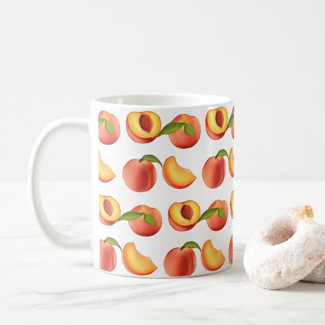 Peach Fruit Muster Kaffeetasse (Mit Donut)
