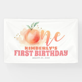 Peach Fruit Sweet 1. Geburtstag Party Banner