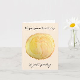 Peach Fruit Tart Watercolor Art Birthday Card Karte