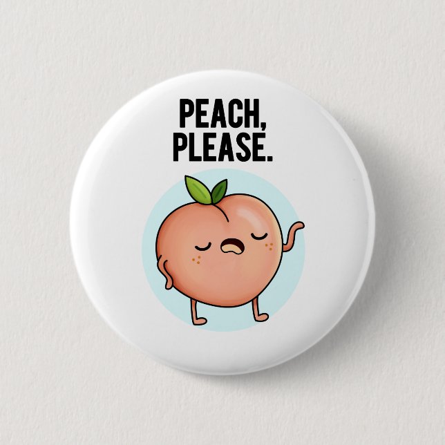Peach Funny Fruit Pub Button (Vorderseite)