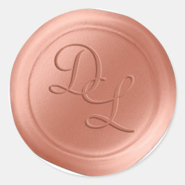 Peach Fuzz 2 Letter Monogram Wax Siegel Stickers