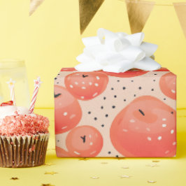 Peach Fuzz Abstrakt Botanisches Fruchtmuster 10 Geschenkpapier