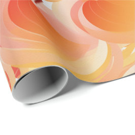 Peach Fuzz Abstraktes botanisches Fruchtmuster 15 Geschenkpapier