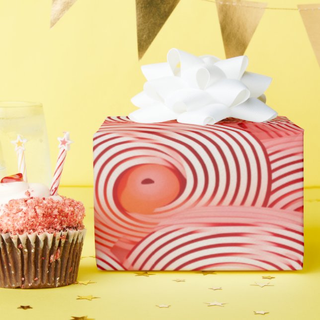 Peach Fuzz Abstraktes botanisches Fruchtmuster 19 Geschenkpapier (Geburtstagsparty)