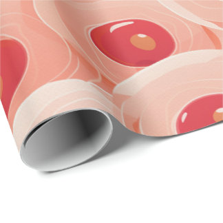 Peach Fuzz Abstraktes botanisches Fruchtmuster 7 Geschenkpapier