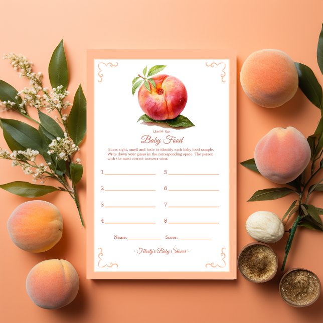 Peach Fuzz Baby Dusche Food Game (Peach Fuzz Baby Shower)