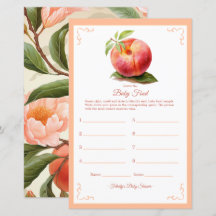 Peach Fuzz Baby Dusche Food Game