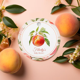 Peach Fuzz Baby Dusche Geschenkanhänger